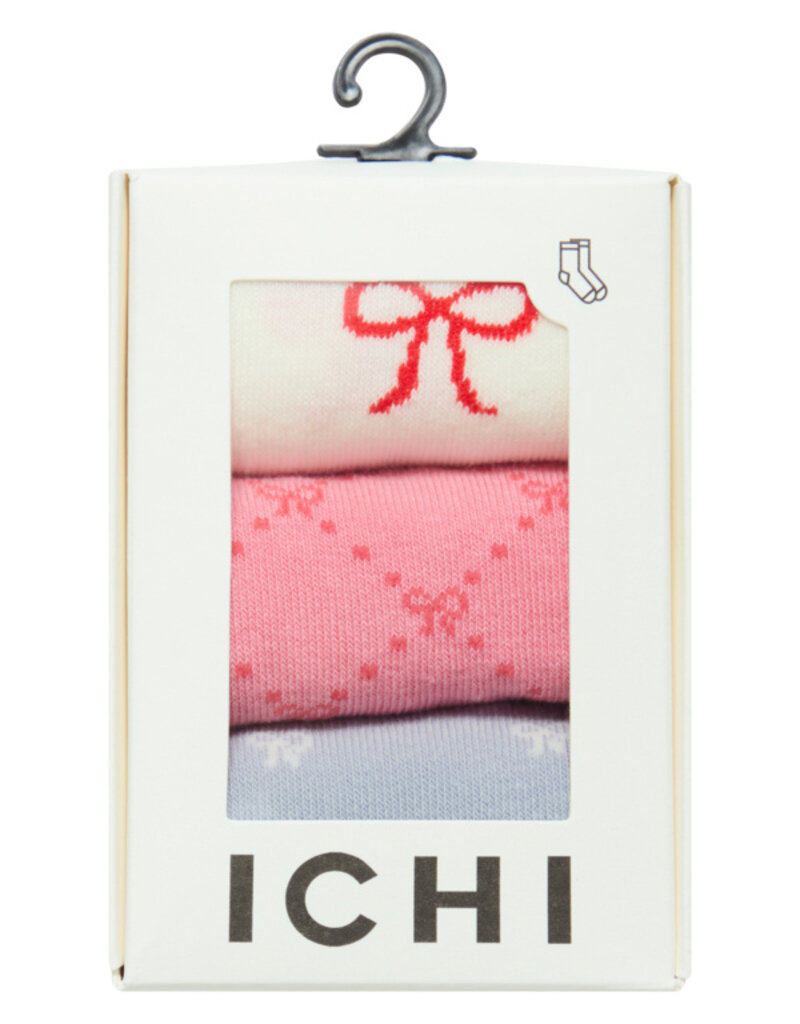 ICHI Accessories Bow Sock 3 Pack