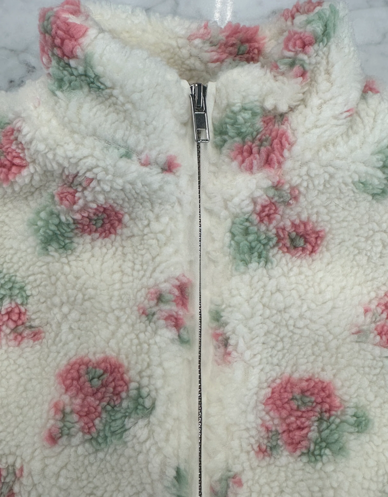 Brunette the Label Brunette the Label - Kids Full Zip Floral Sherpa Jacket