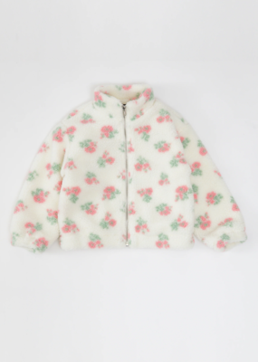 Brunette the Label Brunette the Label - Kids Full Zip Floral Sherpa Jacket *Two Colours*