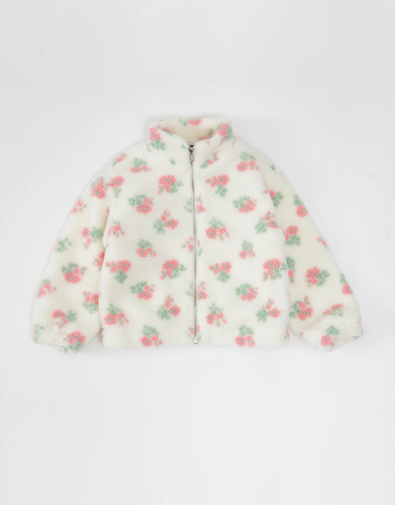 Brunette the Label Brunette the Label - Kids Full Zip Floral Sherpa Jacket
