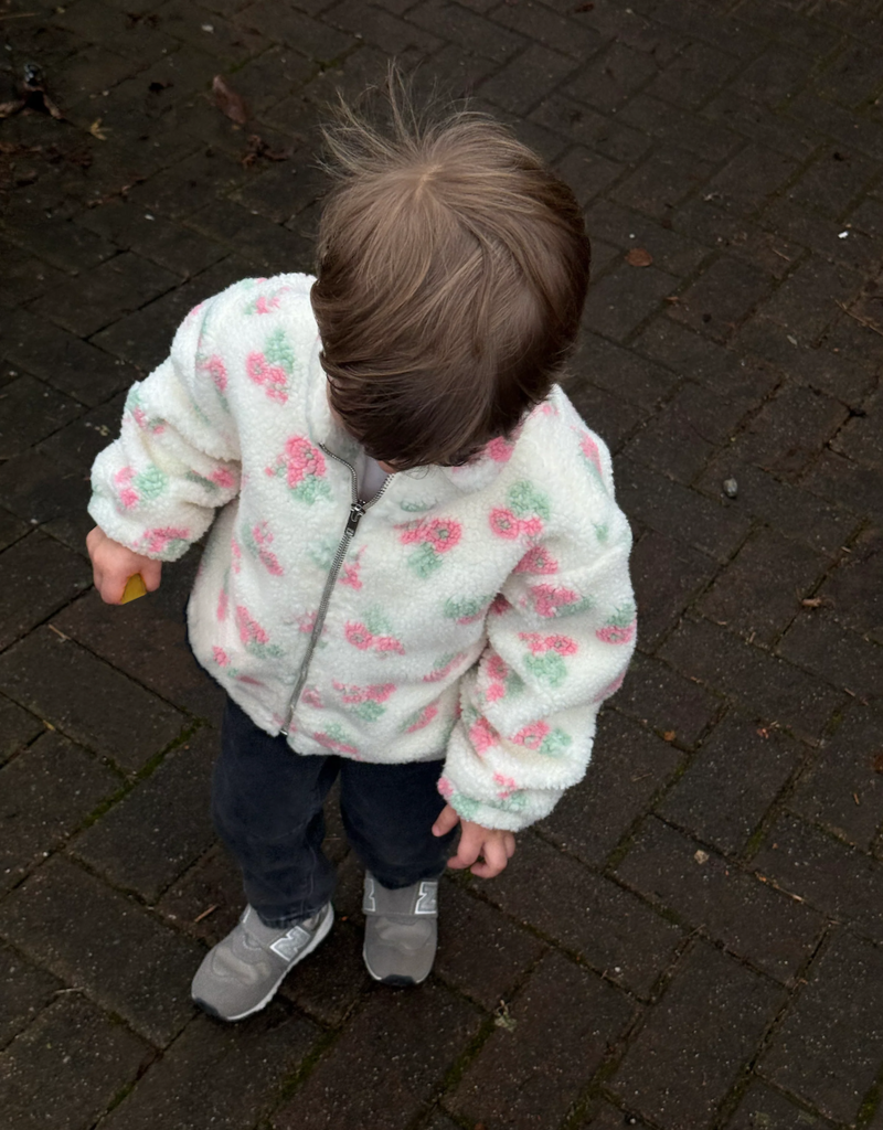Brunette the Label Brunette the Label - Kids Full Zip Floral Sherpa Jacket