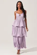 ASTR Lupin Pleated Midi Dress in Lilac