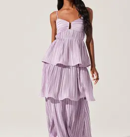 ASTR Lupin Pleated Midi Dress in Lilac