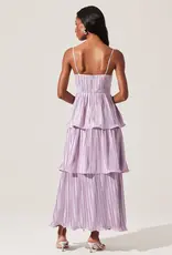 ASTR Lupin Pleated Midi Dress in Lilac