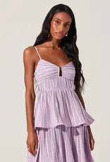 ASTR Lupin Pleated Midi Dress in Lilac