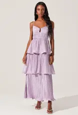 ASTR Lupin Pleated Midi Dress in Lilac