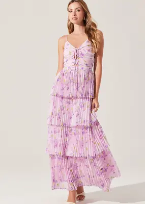 ASTR Daytona Floral Pleated Maxi Dress