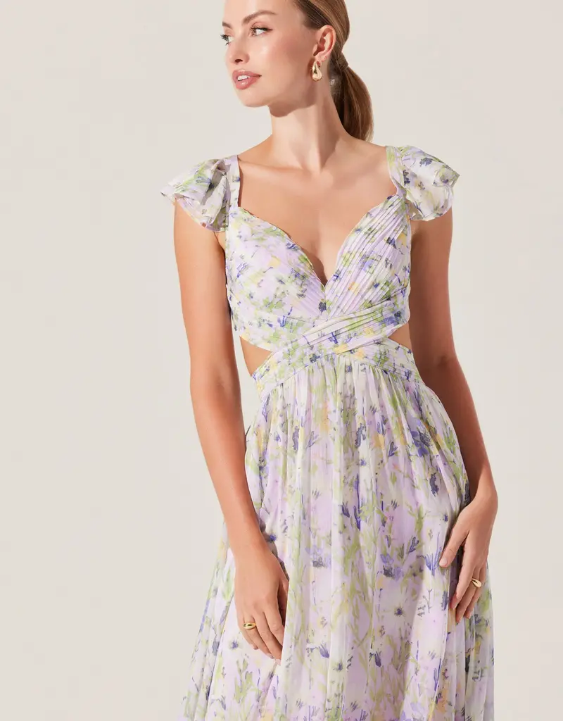 ASTR Primrose Pleated Floral Dress