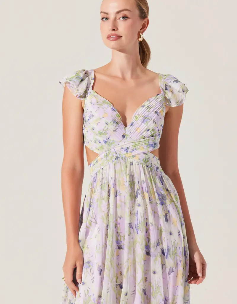 ASTR Primrose Pleated Floral Dress