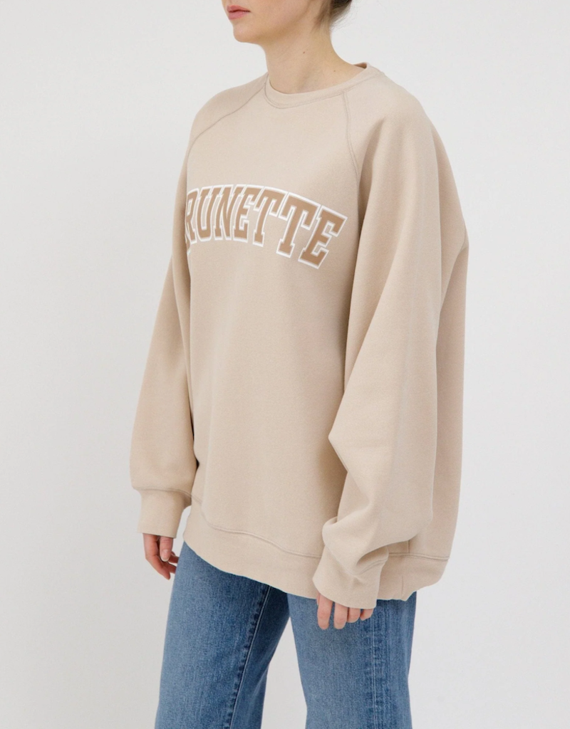 Brunette the Label Brunette Varsity NYBF Crew in Washed Tan