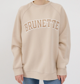 Brunette the Label Brunette the Label - "Brunette" Varsity NYBF Crew in Washed Tan