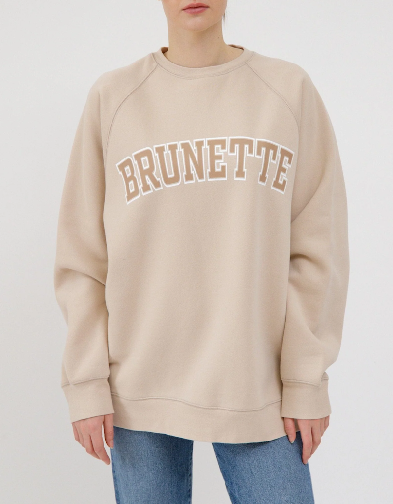 Brunette the Label Brunette Varsity NYBF Crew in Washed Tan