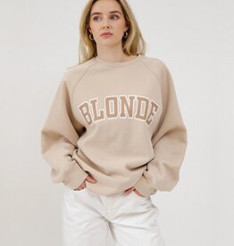 Brunette the Label Brunette the Label - "Blonde" Varsity NYBF Crew in Washed Tan
