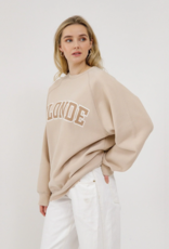 Brunette the Label Blonde Varsity NYBF Crew in Washed Tan