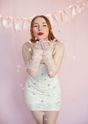 Mable Mindy Floral Sequin Mini Dress