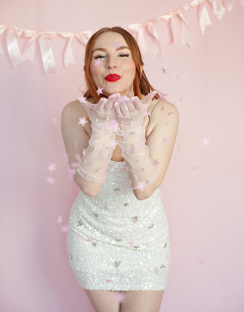 Mable Mindy Floral Sequin Mini Dress