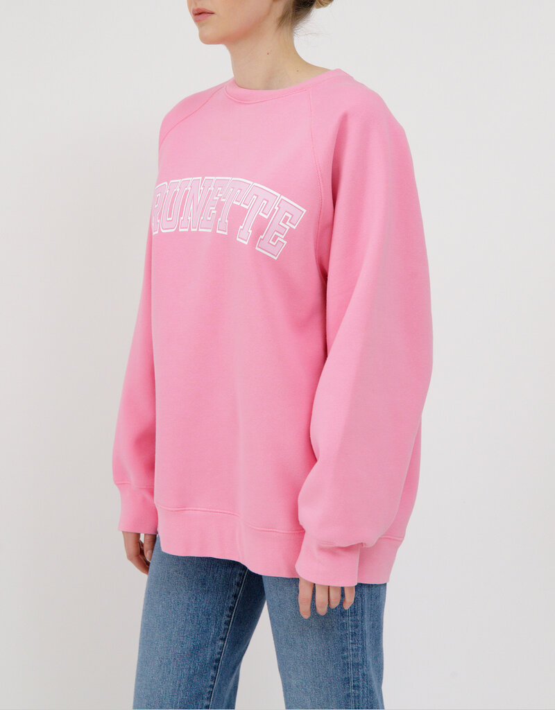 Brunette the Label Brunette Varsity NYBF Crew in Bubble Gum Pink
