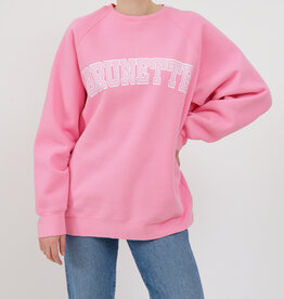 Brunette the Label Brunette the Label - "Brunette" Varsity NYBF Crew in Bubble Gum Pink