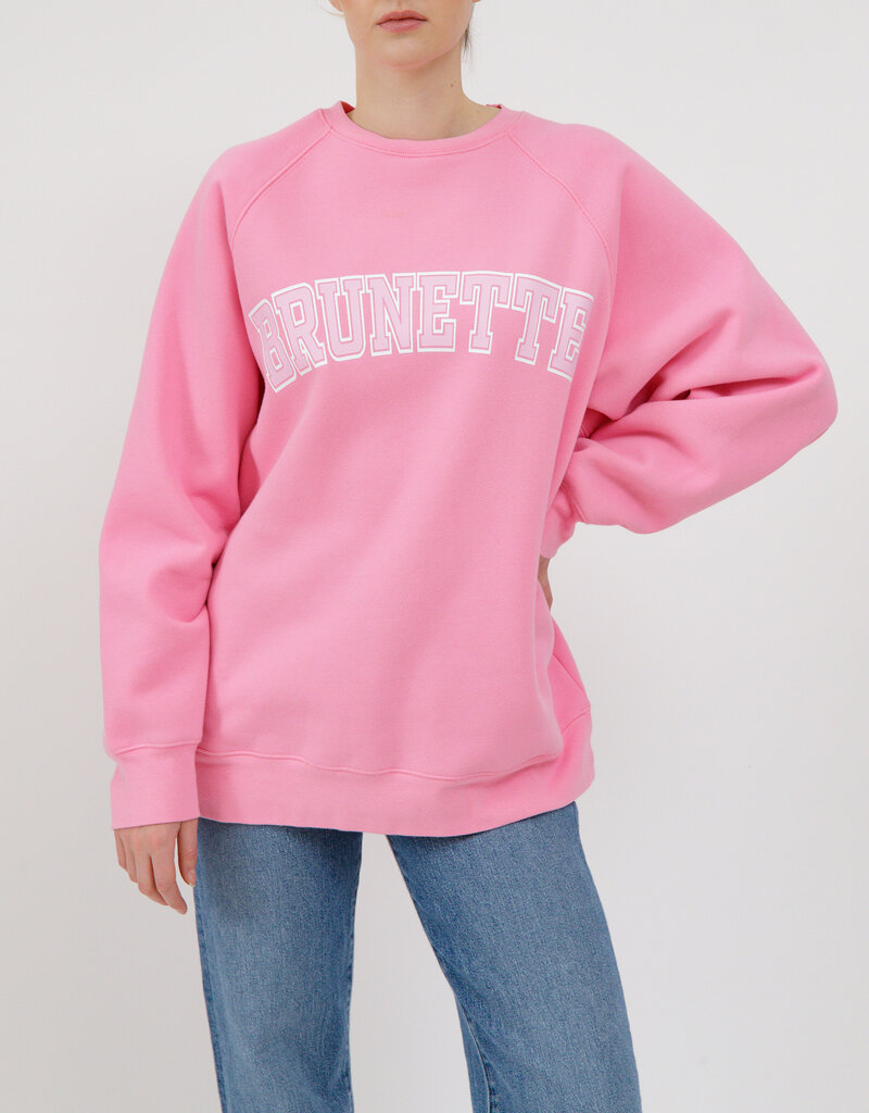 Brunette the Label Brunette Varsity NYBF Crew in Bubble Gum Pink