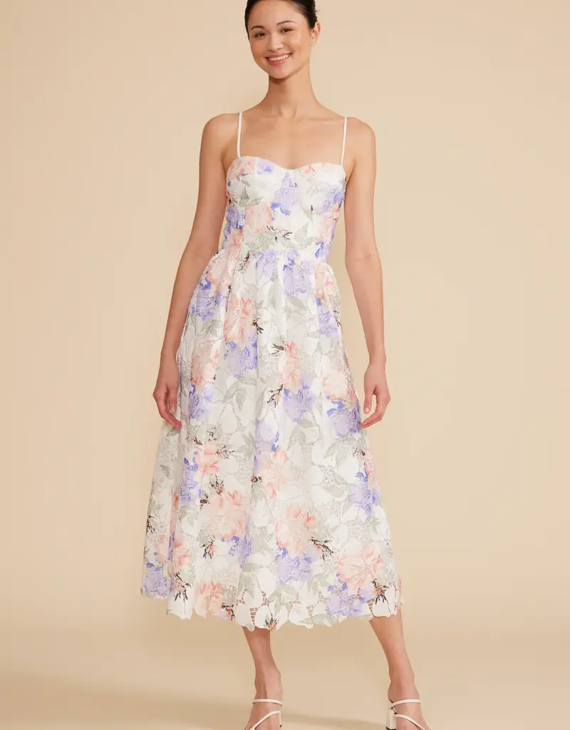 Lucy Paris Edda Lace Midi Dress
