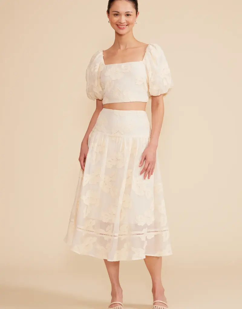 Lucy Paris Pippa Floral Puff Sleeve Crop Top