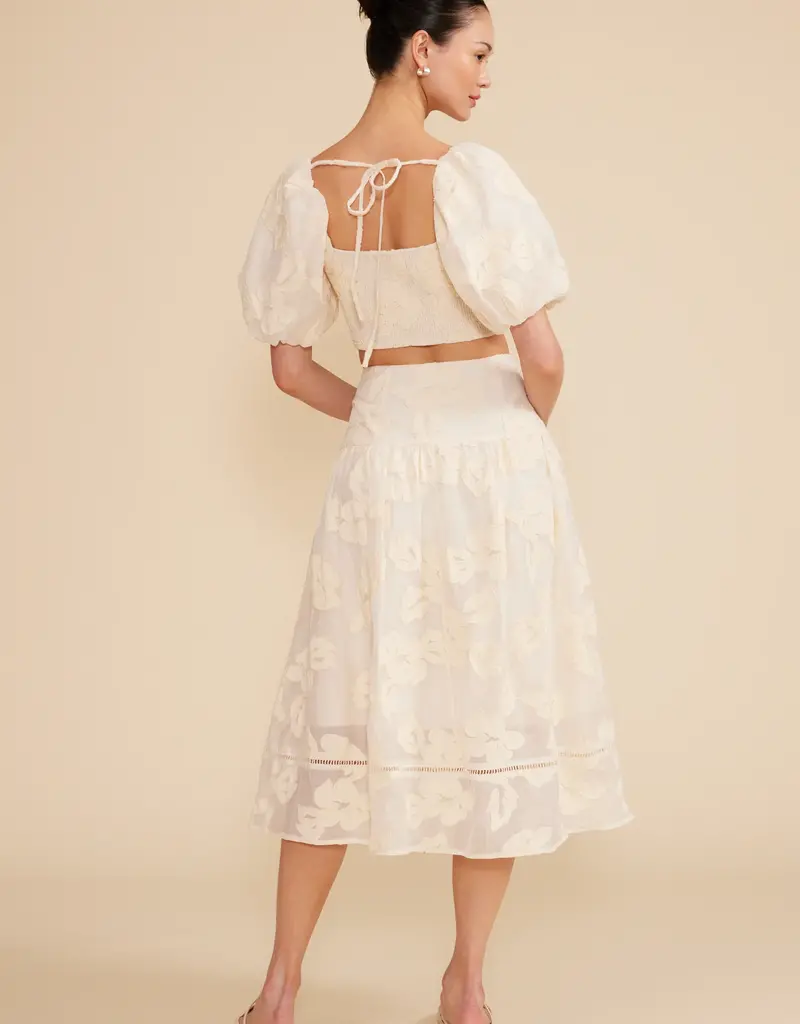 Lucy Paris Pippa Floral Puff Sleeve Crop Top