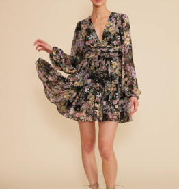Lucy Paris Myra Dark Floral Mini Dress