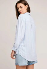Gentle Fawn Portia Button Shirt In Sky Blue Stripe