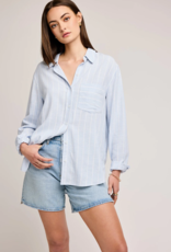 Gentle Fawn Portia Button Shirt In Sky Blue Stripe