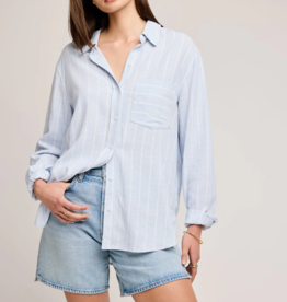 Gentle Fawn Portia Button Shirt In Sky Blue Stripe