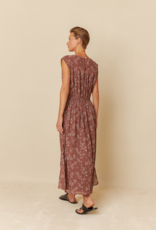 Indi and Cold Harmony Crossover Elastic Cotton Maxi Dress