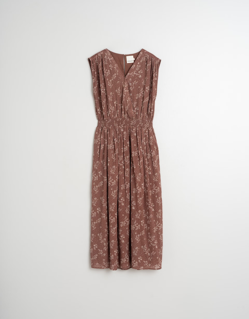 Indi and Cold Harmony Crossover Elastic Cotton Maxi Dress