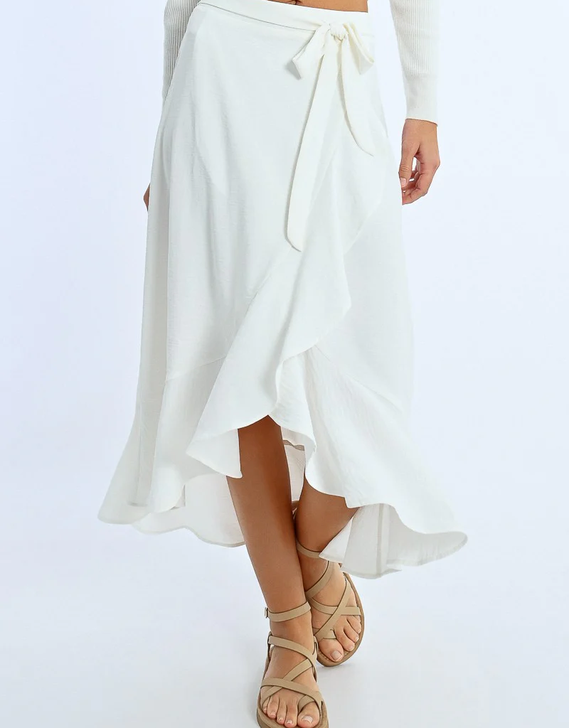 Molly Bracken Sandrine Ruffled Wrap Skirt