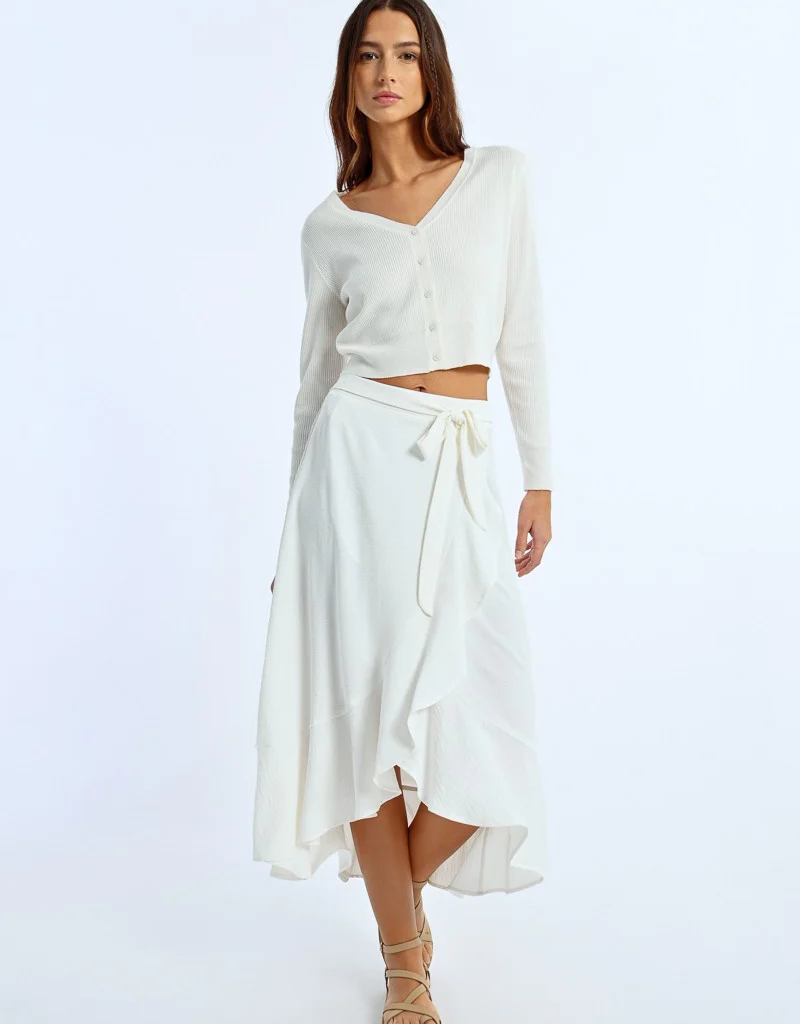 Molly Bracken Sandrine Ruffled Wrap Skirt