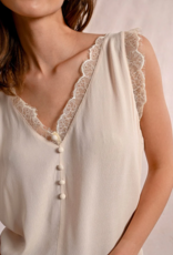 Molly Bracken Val Lace Trim Sleeveless Top