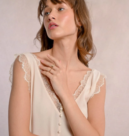 Molly Bracken Val Lace Trim Sleeveless Top *Only Medium & Large Left*