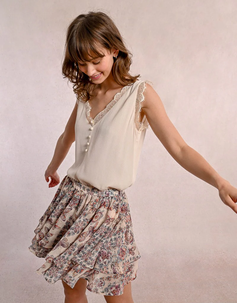 Molly Bracken Val Lace Trim Sleeveless Top