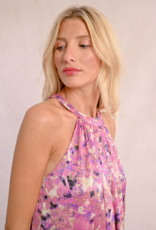 Molly Bracken Tia Printed Halter Tiered Maxi Dress