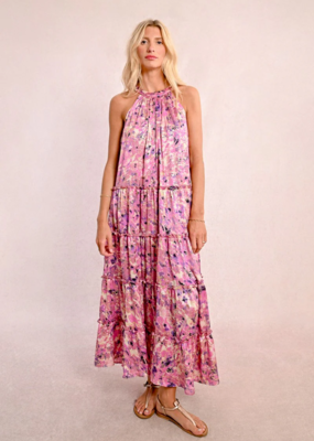 Molly Bracken Tia Printed Halter Tiered Maxi Dress *Only One Left - Medium*