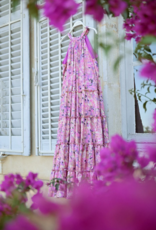 Molly Bracken Tia Printed Halter Tiered Maxi Dress