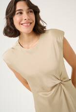 Kaffe Pristina Satin Midi Dress With Knot Detail