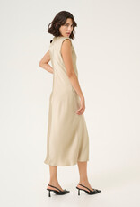 Kaffe Pristina Satin Midi Dress With Knot Detail