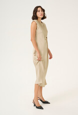 Kaffe Pristina Satin Midi Dress With Knot Detail