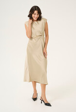 Kaffe Pristina Satin Midi Dress With Knot Detail