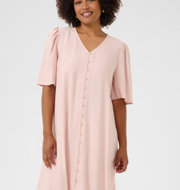 Cream Bulie Button Detail Dress