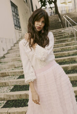 Cream Eta Soft Tulle Midi Skirt