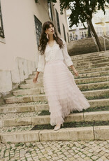Cream Eta Soft Tulle Midi Skirt