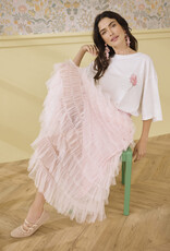 Cream Eta Soft Tulle Midi Skirt