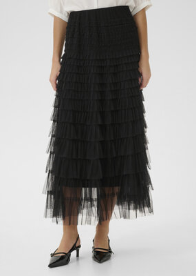 Cream Eta Soft Tulle Midi Skirt **XL/XXL**