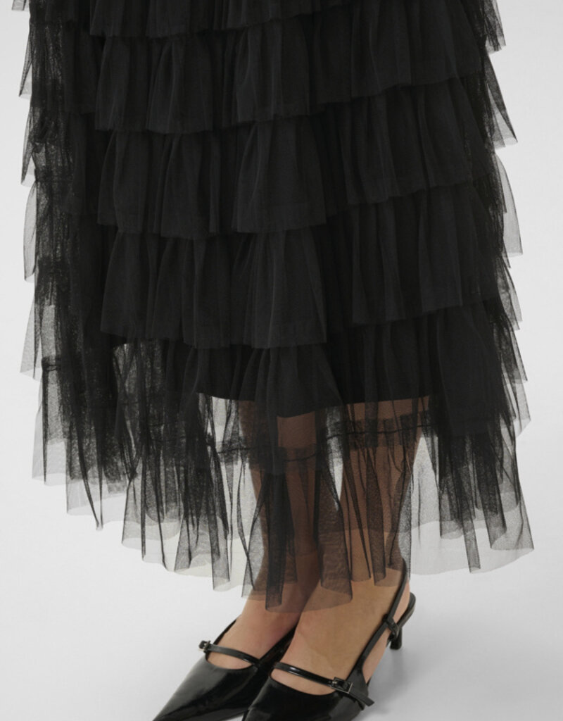 Cream Eta Soft Tulle Midi Skirt